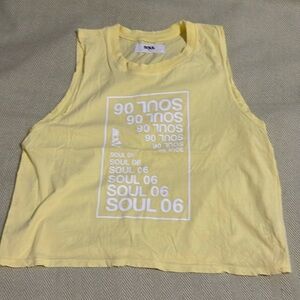 SoulCycle Dylan Crop Tank Mellow Yellow Size L
